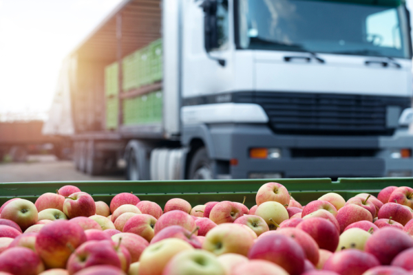 식품 운송 과정에서 과도한 탄소가 배출되는 것으로 나타났다. 사진은 사과를 운송하는 트럭의 모습.